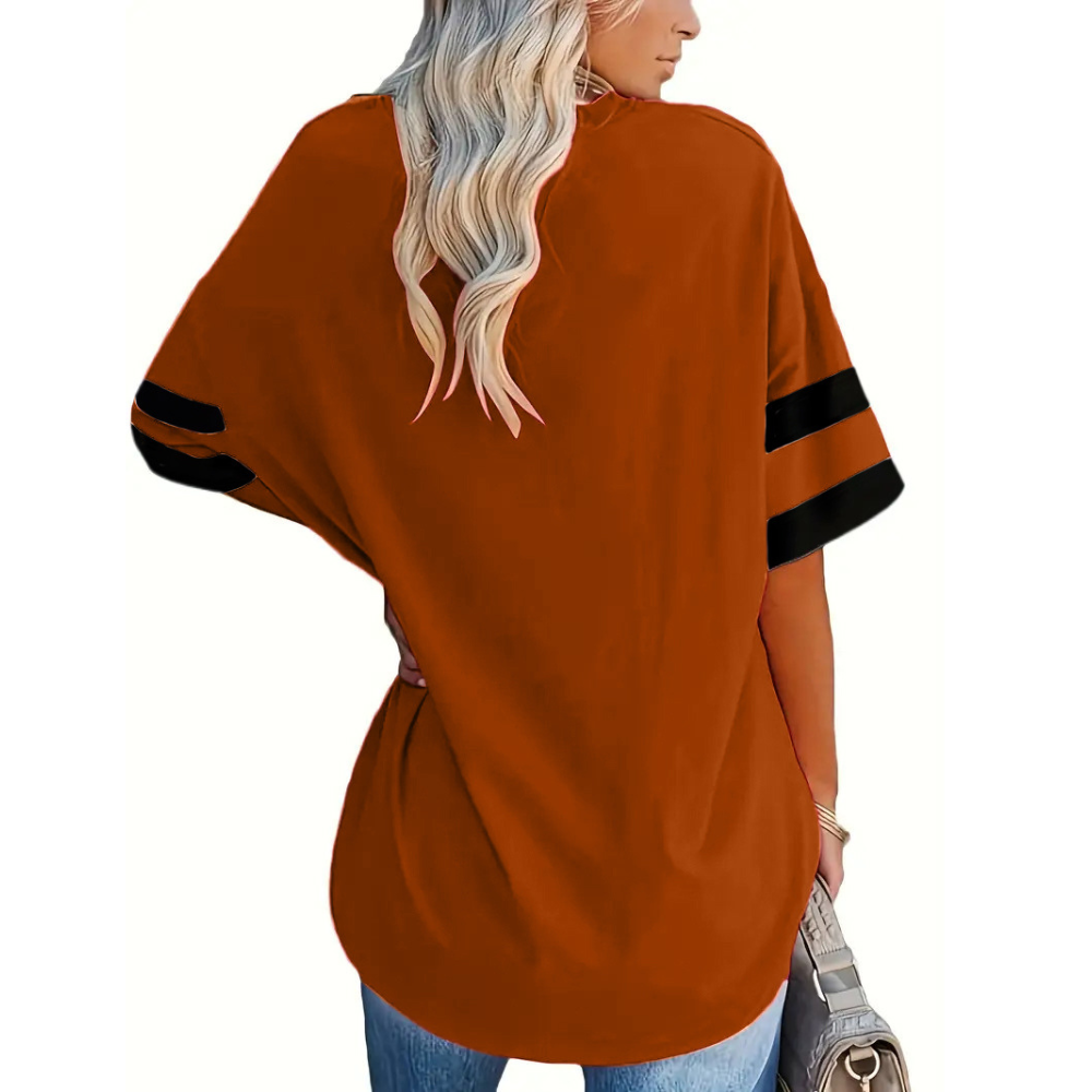 Striped Sleeve Casual Loose Sweatshirt - Baseswear