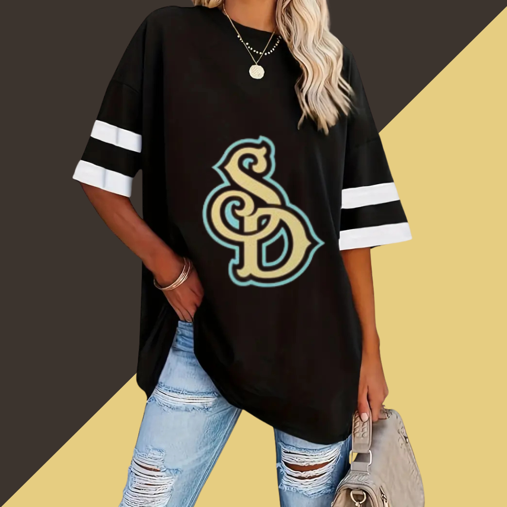 Striped Sleeve Casual Loose Sweatshirt - Baseswear
