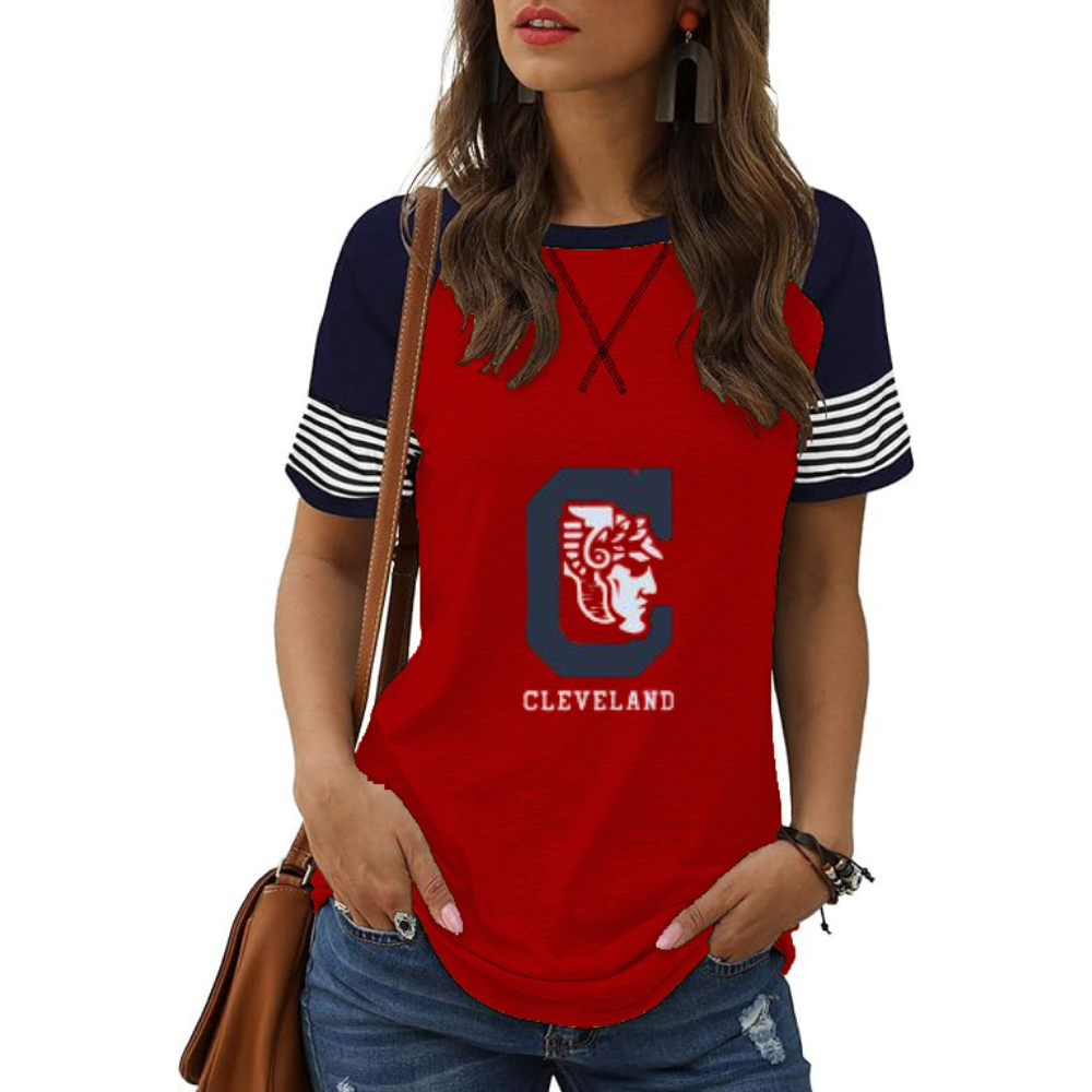 Striped Long Sleeve Women's Crew Neck T-Shirt - Baseswear