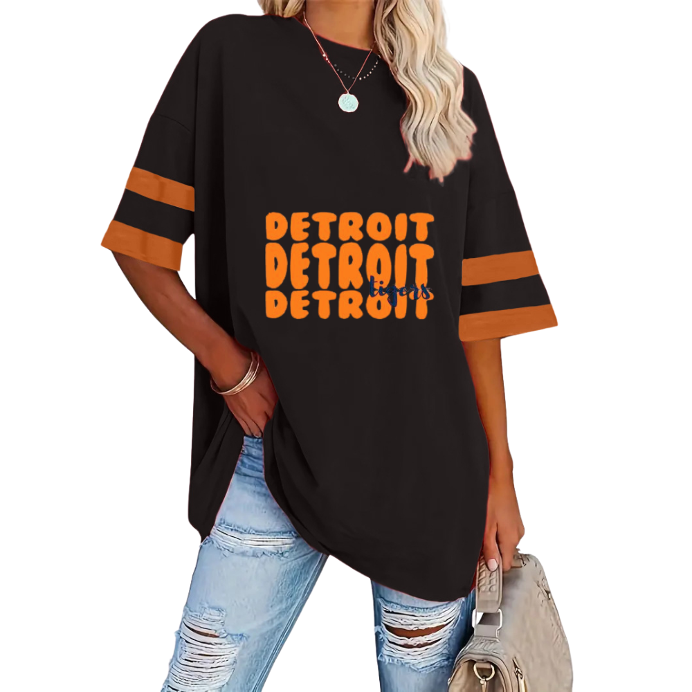 Striped Sleeve Casual Loose Sweatshirt - Baseswear