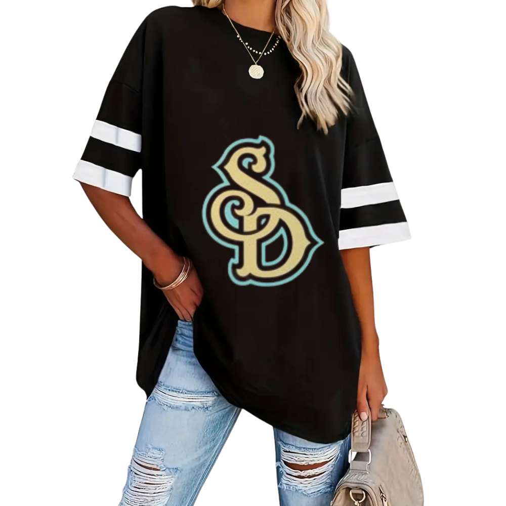 Striped Sleeve Casual Loose Sweatshirt - Baseswear