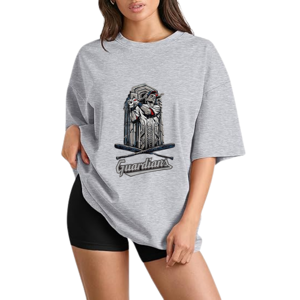 Casual Loose Fit Short Sleeve T-Shirt - Cleveland Guardians - Baseswear