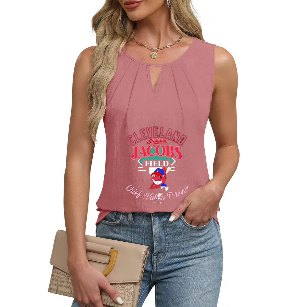 Simple and Versatile Sleeveless Tank Top-Cleveland Guardians - Baseswear