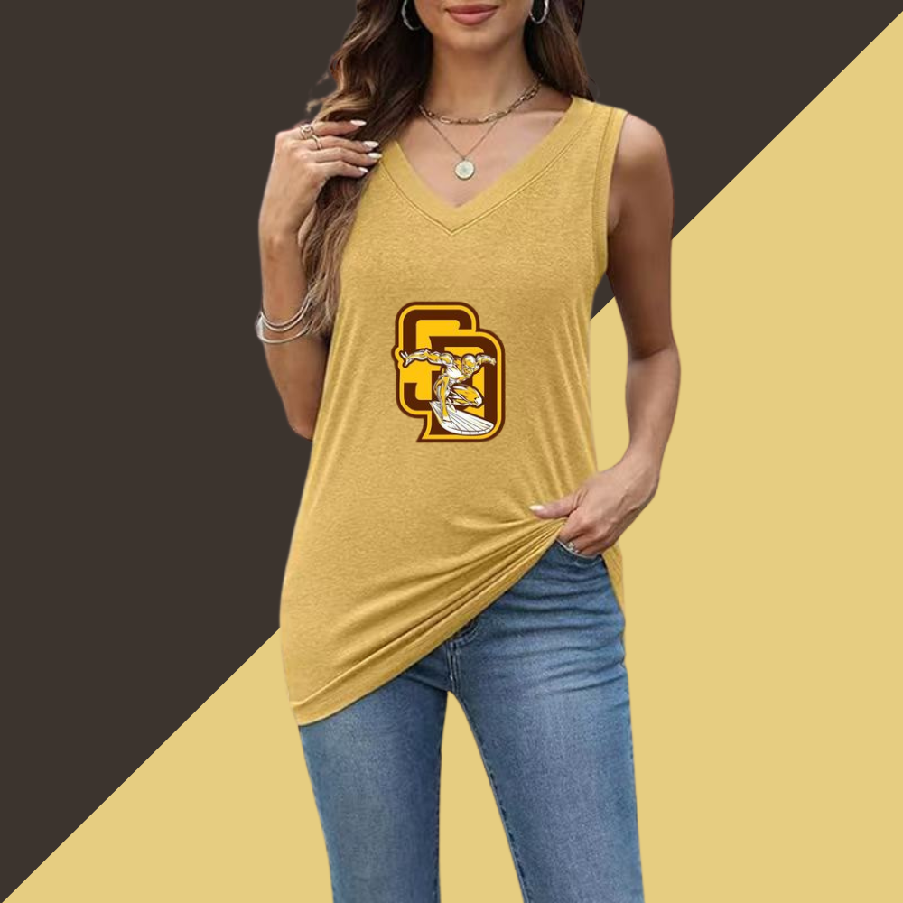 Simple V-Neck Sleeveless Tank Top-San Diego Padres - Baseswear