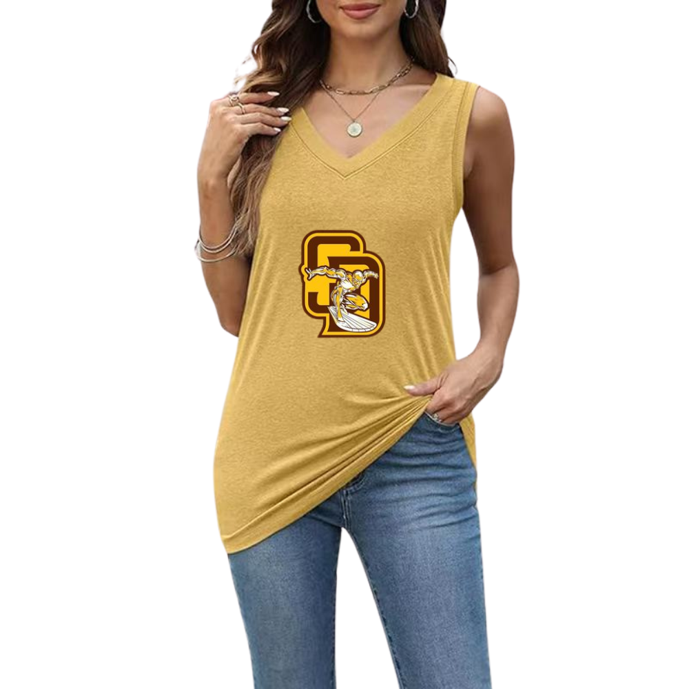Simple V-Neck Sleeveless Tank Top-San Diego Padres - Baseswear