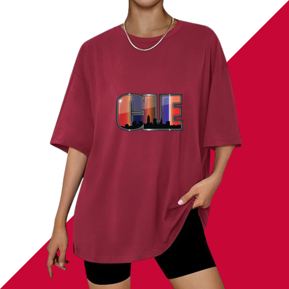 Casual Loose Fit Short Sleeve T-Shirt - Cleveland Guardians - Baseswear