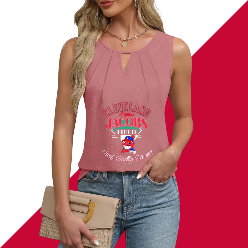 Simple and Versatile Sleeveless Tank Top-Cleveland Guardians - Baseswear