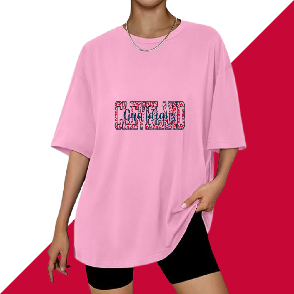 Casual Loose Fit Short Sleeve T-Shirt - Cleveland Guardians - Baseswear