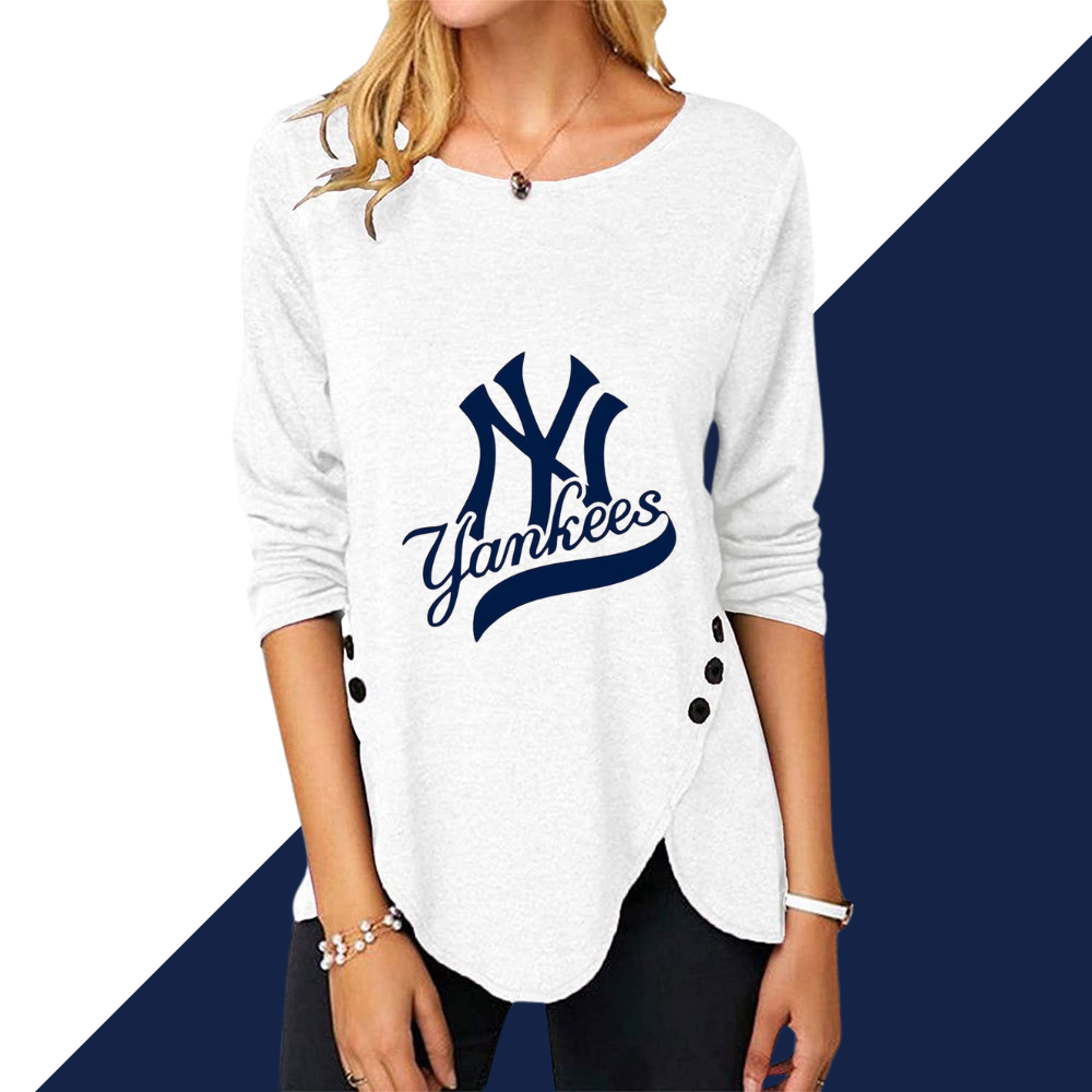 New Women's Button Embellished Split Top - Baseswear