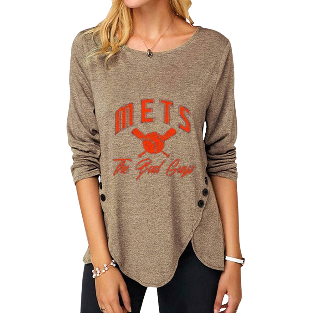 New Women's Button Embellished Split Top - Baseswear
