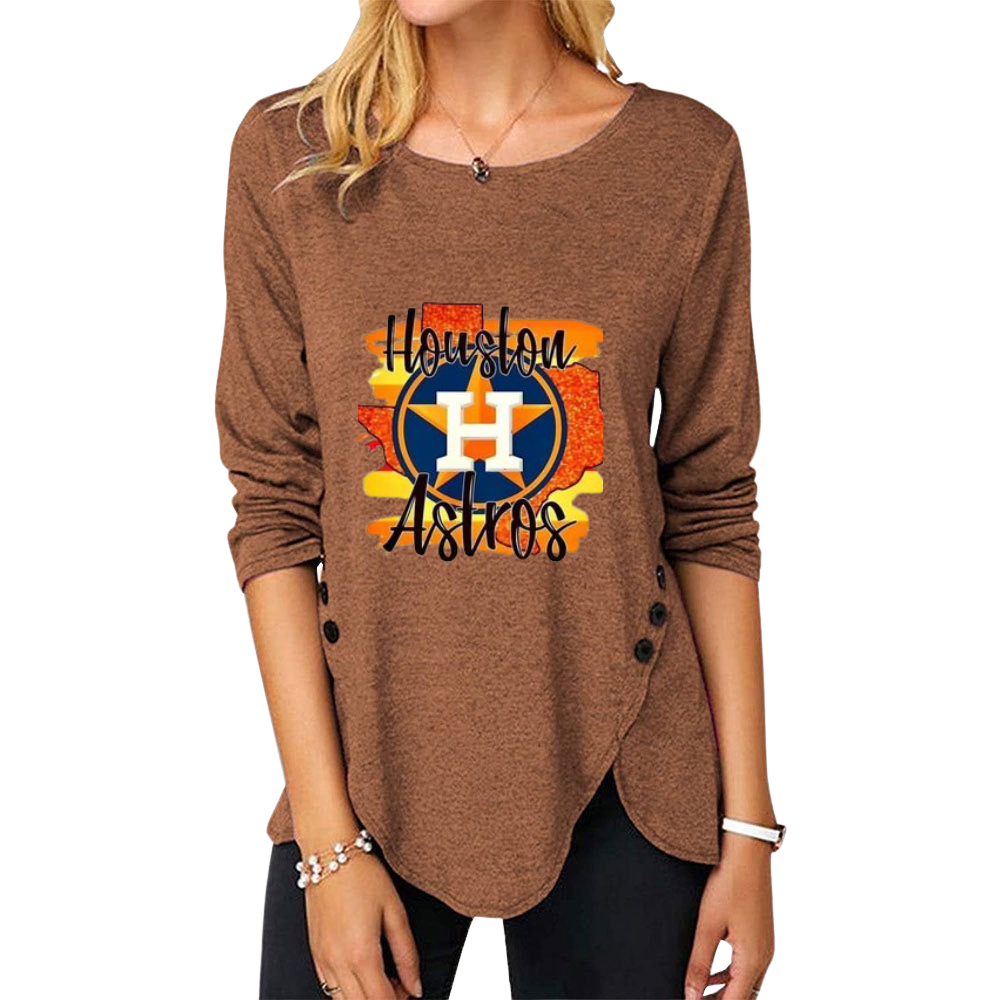 New Women's Button Embellished Split Top - Baseswear