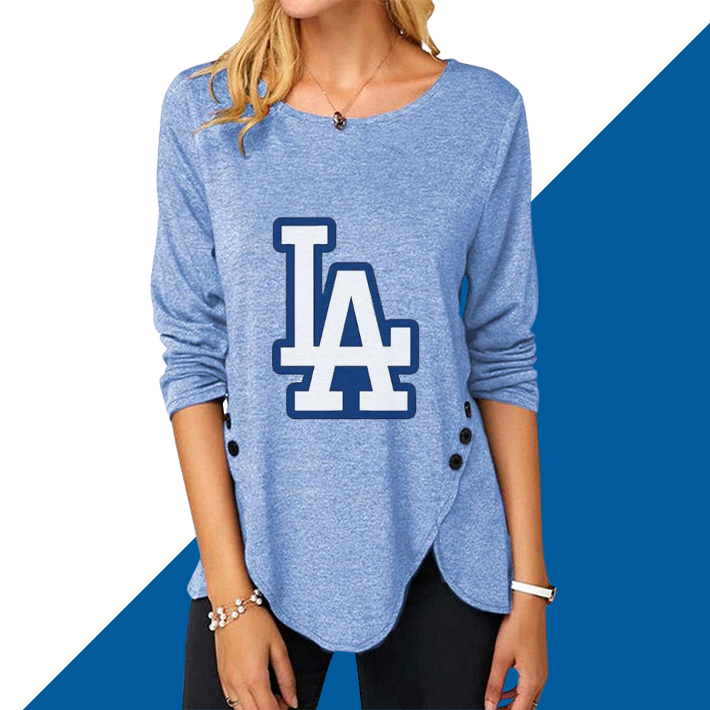 New Women's Button Embellished Split Top - Baseswear