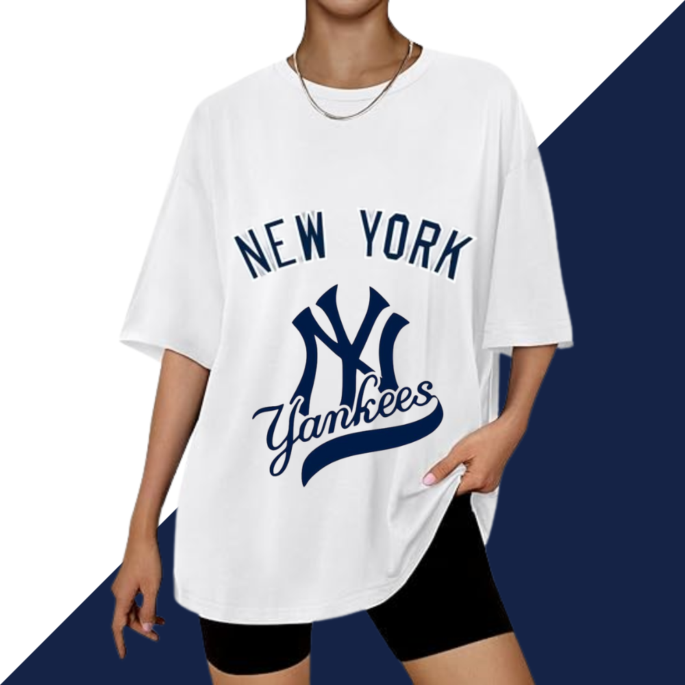 Casual Loose Fit Short Sleeve T-Shirt - New York Yankees - Baseswear