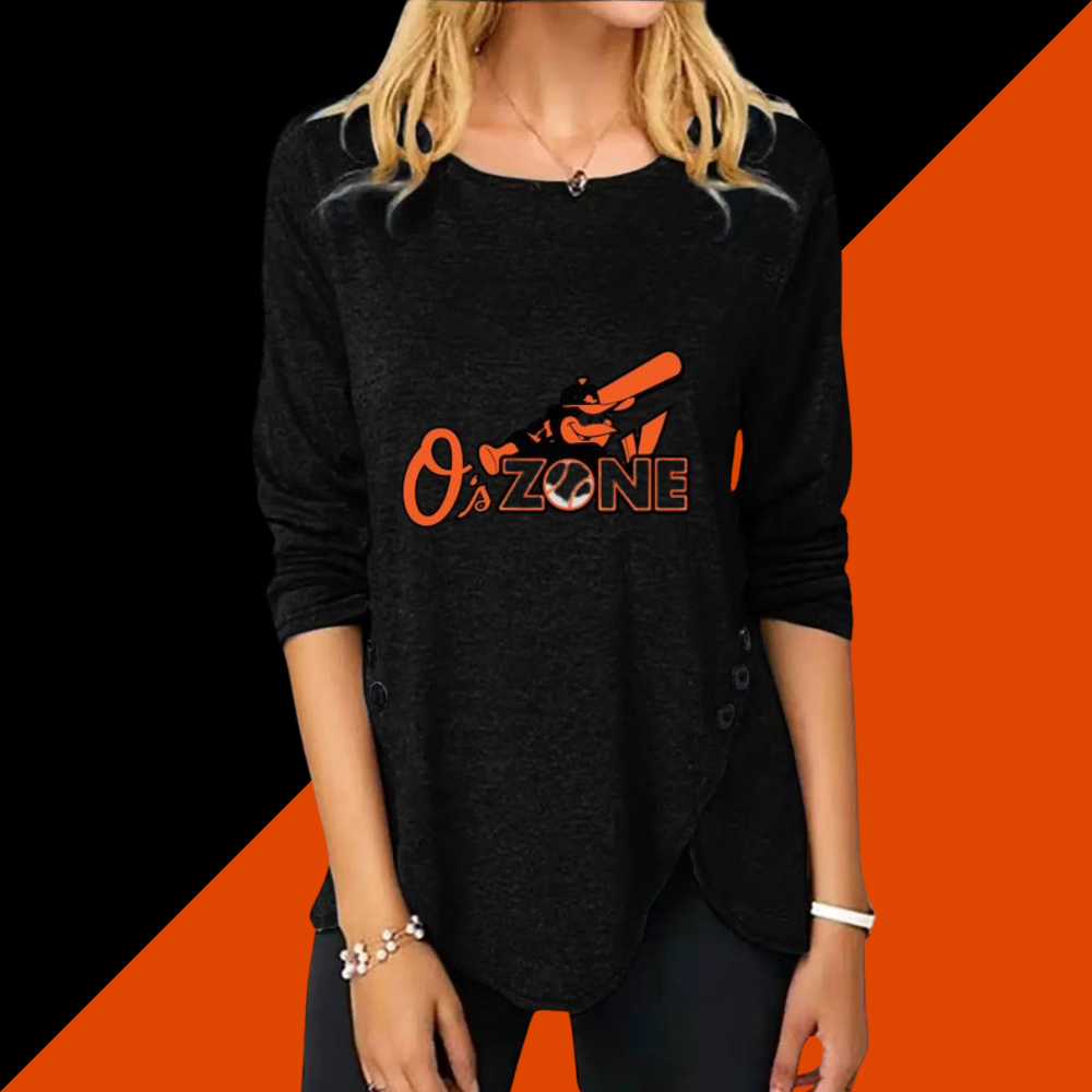 New Women's Button Embellished Split Top - Baseswear