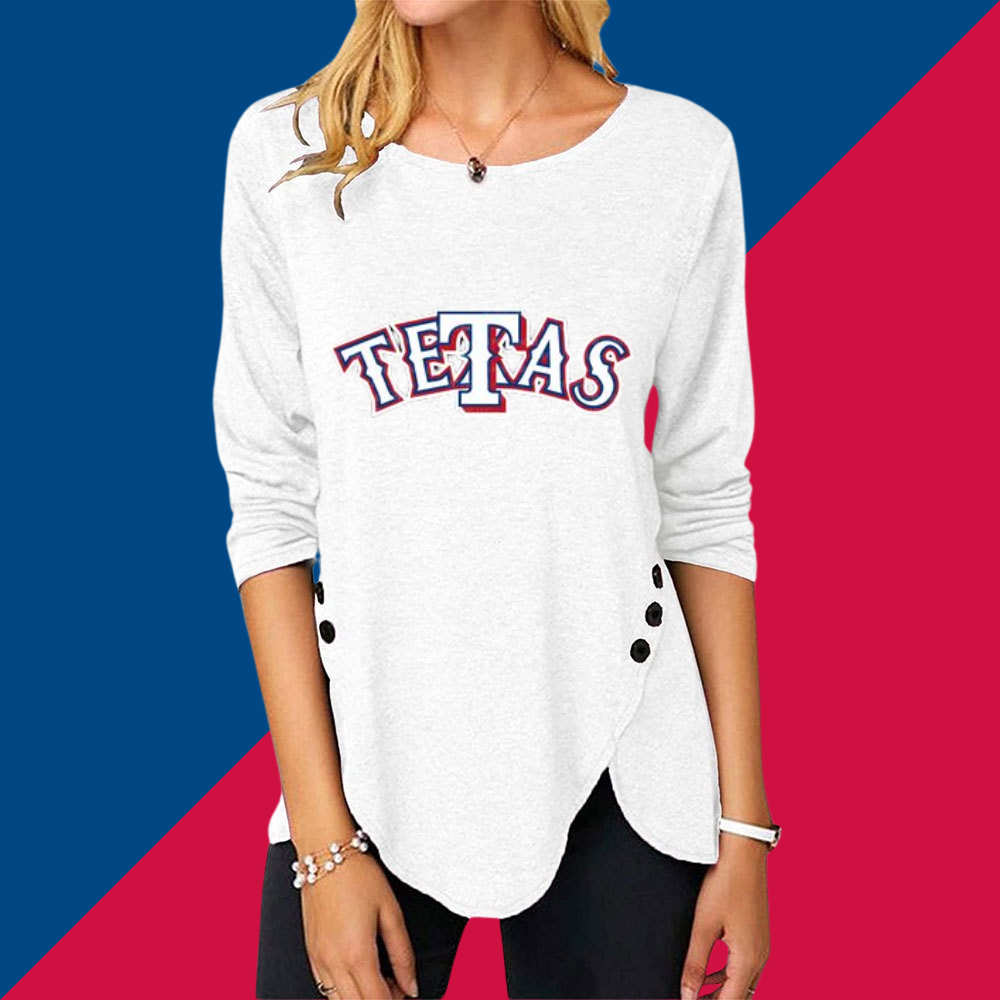 New Women's Button Embellished Split Top - Baseswear