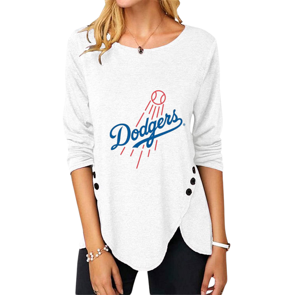 New Women's Button Embellished Split Top - Baseswear