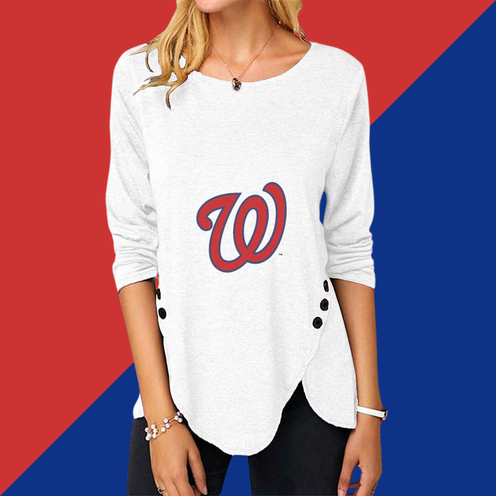 New Women's Button Embellished Split Top - Baseswear
