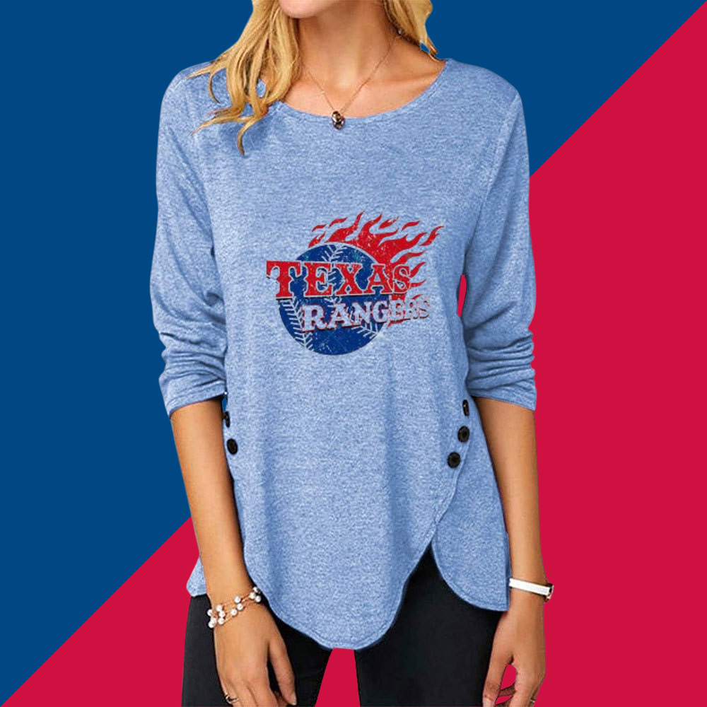 New Women's Button Embellished Split Top - Baseswear