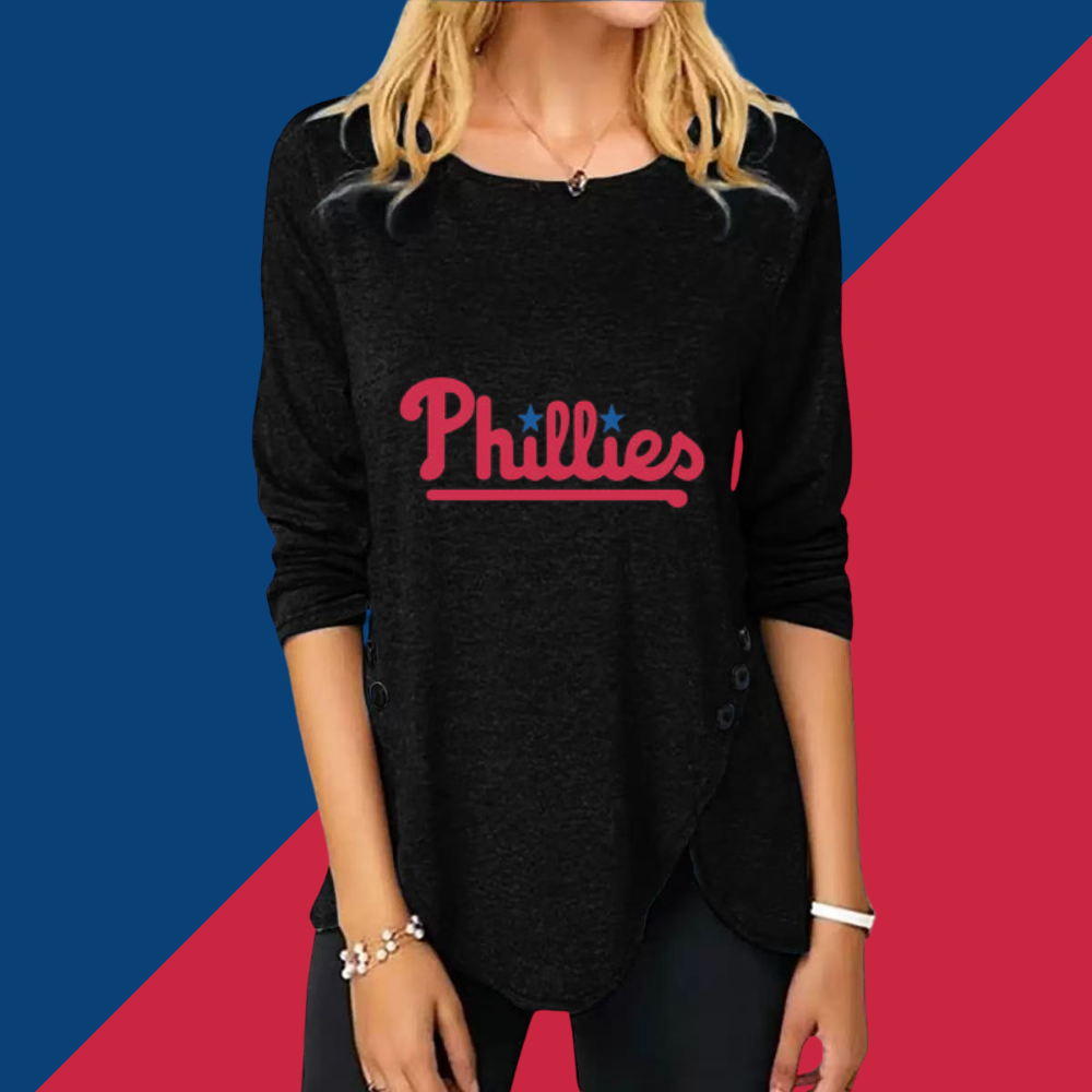 New Women's Button Embellished Split Top - Baseswear