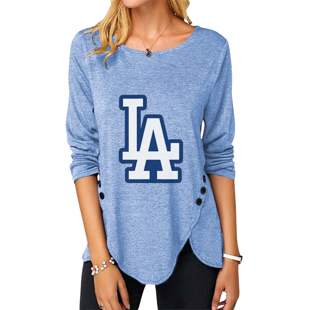 New Women's Button Embellished Split Top - Baseswear