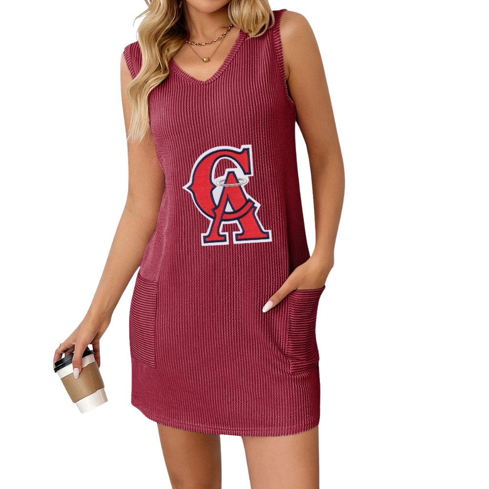 Spring/Summer New Women's Vest Pocket Dress - Baseswear
