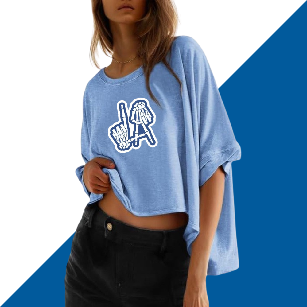 Summer Casual Oversized Batwing Sleeve Mismatched Twisted T-Shirt - Baseswear