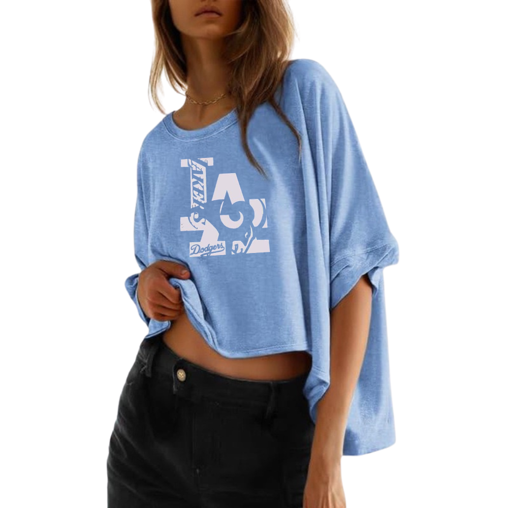 Summer Casual Oversized Batwing Sleeve Mismatched Twisted T-Shirt - Baseswear