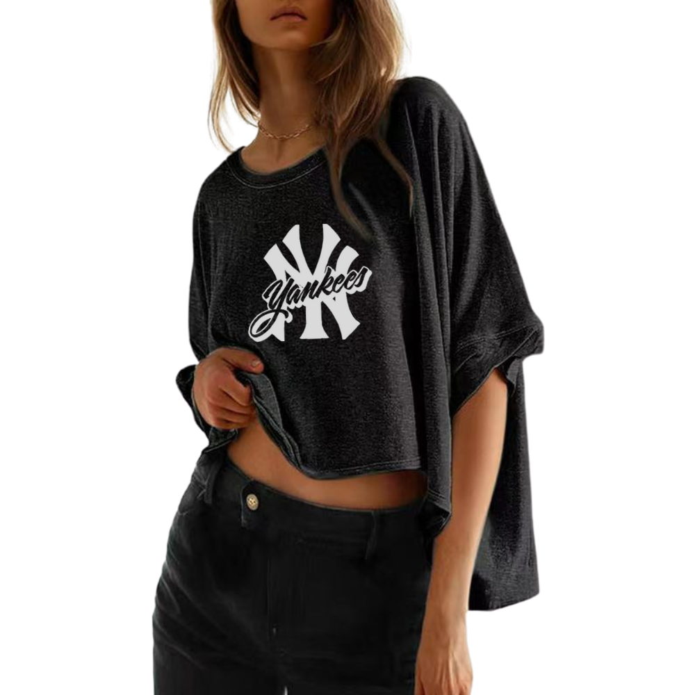 Summer Casual Oversized Batwing Sleeve Mismatched Twisted T-Shirt - Baseswear