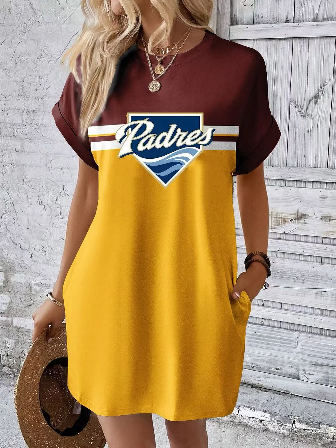 Solid Hidden Pocket Batwing Sleeve Tee Dress - Baseswear