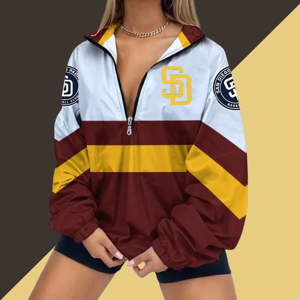Women's Football Print V Neck Zipper Sweatshirt Jacket - Baseswear