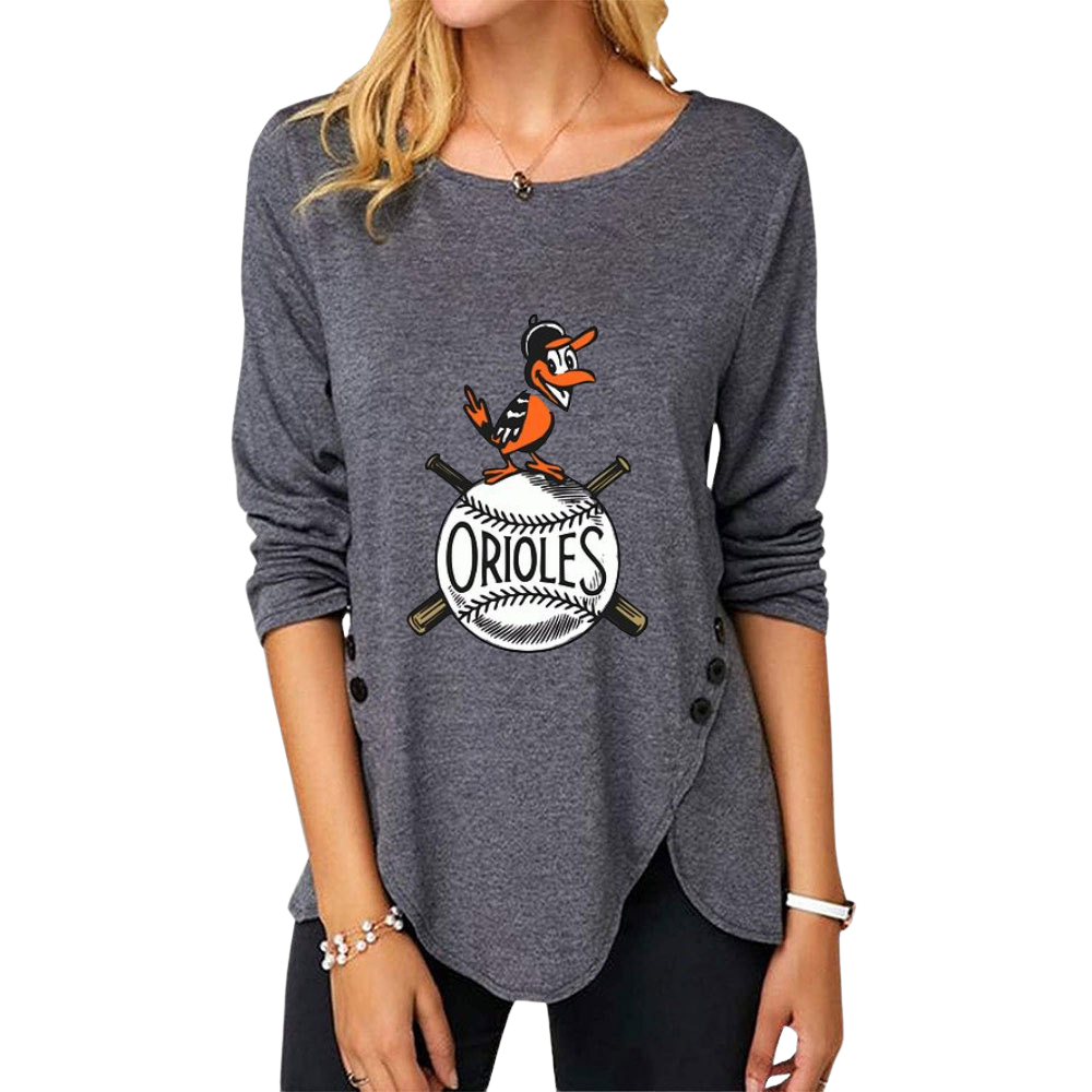 New Women's Button Embellished Split Top - Baseswear