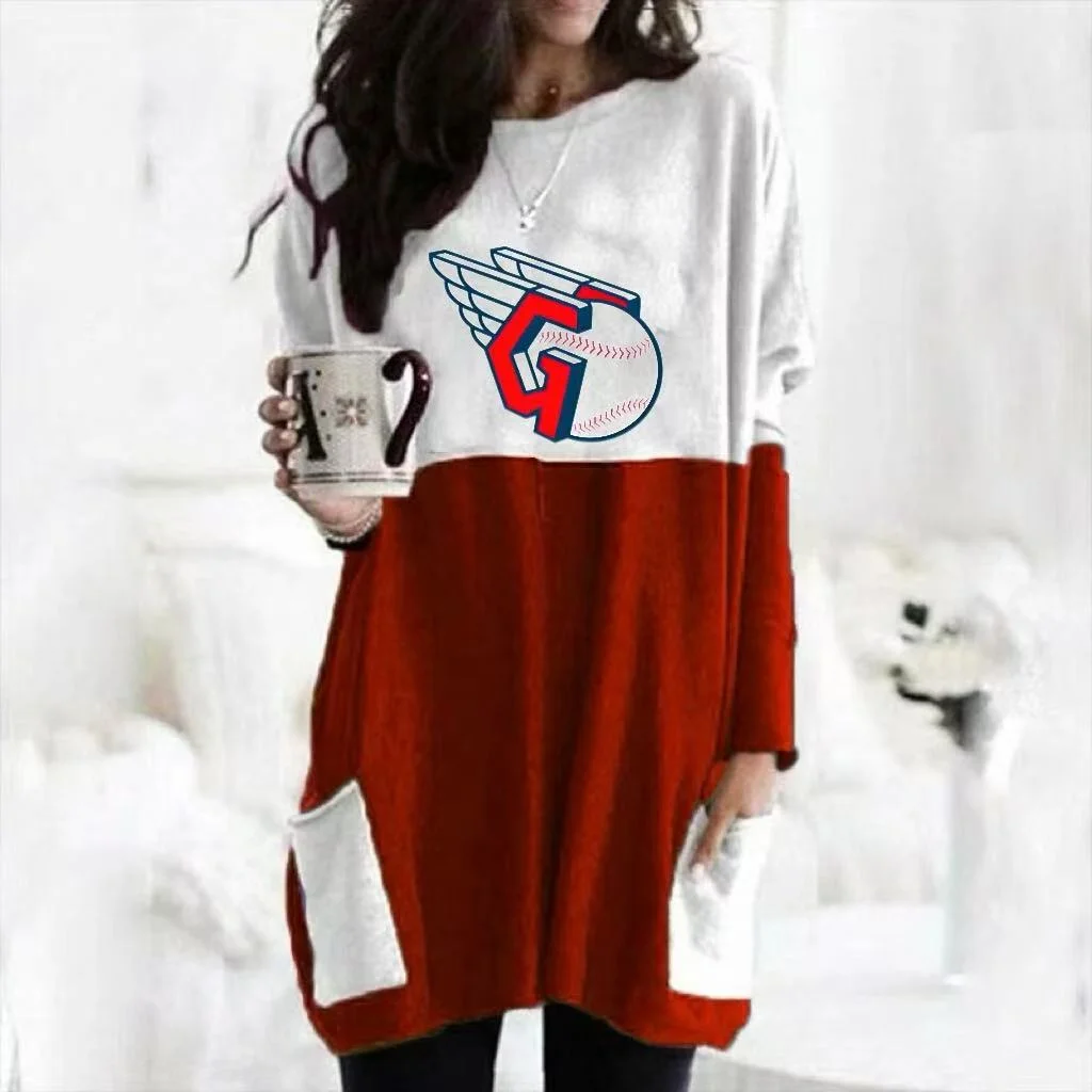 Casual loose contrast Printed Dress - Baseswear